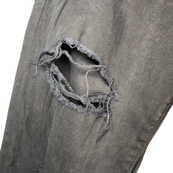 Gap Girlfriend Black Distressed Straight Leg High Waisted Jeans Pants Size 28R - Picture 6 of 9